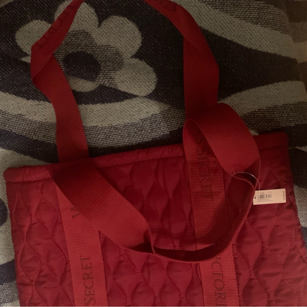 Victoria's Secret Rich Red Quilted Tote